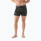 Thermoaktive Boxershorts Herren Smartwool Merino Print Boxer Brief black gone camping