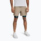 Herren Trainingsshorts Under Armour UA Vanish Woven 6in timberwolf taupe/schwarz