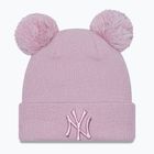 Neue Ära Weiblich Metallic Logo Beanie New York Yankees Pastell rosa