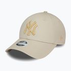 Damen New Era Metallic Logo 9Forty New York Yankees Baseballkappe hellbeige