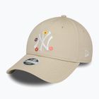 Cap Mütze Damen New Era Flower 9Forty New York Yankees light Beige