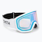 Skibrille Smith Transfer white/blue sensor mirror