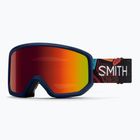 Skibrille Smith Transfer S3 midnight geo alpine/red solx mirror antifog