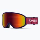 Kinder-Skibrille Smith Reason OTG S3 deep plum gradient/red solx mirror antifog