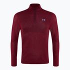 Herren unter Rüstung nahtlose Stride 1/4 Zip laufen Sweatshirt Racer rot / reflektierend