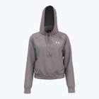 Damen Sweatshirt Hoodie Pullover Under Armour Pro Fleece Hoodie tetra gray/white