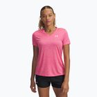 Damen Trainingsshirt Under Armour Tech V-Twist super pink/weiß