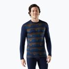 Langärmliges, thermoaktives Herren-Shirt Smartwool Merino 250 Baselayer Crew Boxed deep navy geo peaks
