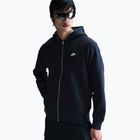 Nike Club Kapuzenpullover mit durchgehendem Reißverschluss für Männer obsidian/obsidian/weiß