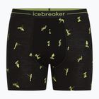 Thermoaktive Boxershorts Herren icebreaker Anatomica Snow Day black/peridot/aop