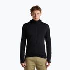Herren-Trekkingsweatshirt Icebreaker Merino 200 Realfleece Descender Half Zip Hoodie black
