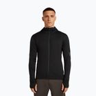 Herren-Trekkingsweatshirt Icebreaker Merino 300 Realfleece Descender Zip Hoodie black