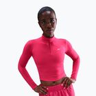 Damen‑T‑Shirt Nike One Fitted Dri-Fit 1/4 Zip Mid Layer rush pink/white