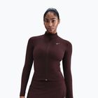 Damen-Trainingspullover Nike One Fitted Dri-Fit Full-Zip burgundy crush/white