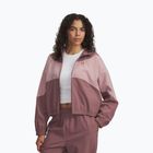 Jacke Damen Under Armour Rival Woven Hoody maroon mist tourmaline pink/maroon mist