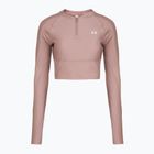 Trainings Longsleeve Damen Under Armour HeatGear Rib 1/4 Zip tourmaline pink/tourmaline pink/white