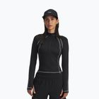 Damen Trainings-Longsleeve Under Armour ColdGear Textured 1/2 Zip black/white/metallic silver