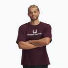 Shirt Herren Under Armour Logo Heayweight dark maroon/white