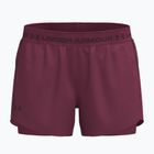 Damen Trainingsshorts Under Armour Tech Play Up 2IN1 Shorts claret/claret/ox blood
