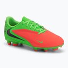 Kinder-Fußballschuhe Nike Jr. Phantom 6 Club Erling Haaland MG hot punch/green strike/black