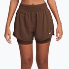 Damen-Shorts Nike One Dri-Fit High-Waisted 3" 2In1 cacao wow/white