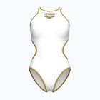 Damen-Einteiler Badeanzug Arena One Biglogo One Piece white/gold