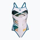 Einteiliger Damen-Badeanzug arena Planet Super Fly Back weiß multi/blau cosmo