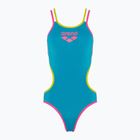 Einteiliger Badeanzug arena One Double Cross Back One Piece türkis/fluo pink/soft green für Damen