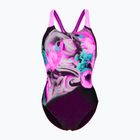 Badeanzug Damen arena Imaginary Swim Pro Back black/shocking pink/multi