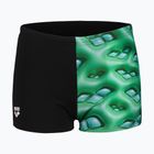 Schwimm-Boxershorts Kinder arena Foam Swim Short black/soft green multi
