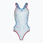 Einteiliger Damen-Badeanzug arena One Fireflow Double Cross rot/blau river/weiß multi