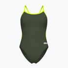Einteiliger Damen-Badeanzug arena Lace Back Solid dark sage/artic lime