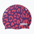 Arena Print 2 violett / geranium Badekappe