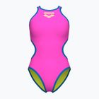 Einteiliger Badeanzug für Frauen arena One Biglogo One Piece shocking pink/blue river