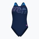 Badeanzug Damen arena Flowing V Back navy/turquoise