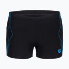 Herren-Badeboxershorts arena Graphic Swim Short black/turquoise