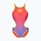 Damen-Einteiler Badeanzug arena One Shaded Print Tech One Back bright coral royal multi/soft green