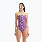 Damen-Einteiler Badeanzug arena Floral Challange Back violet multi/artic lime