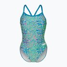 Damen-Einteiler Badeanzug arena Snake Skin Challenge blue cosmo multi/blue cosmo