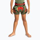 Kinder-Trainingsshorts Venum Inferno Kids Muay Thai army green/orange