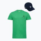 Koszulka tenisowa męska + czapka Lacoste Novak Djokovic TH1044 calathea/ green