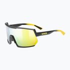 UVEX Sportstyle 235 sunbee schwarz matt/verspiegelt gelb Fahrradbrille 53/3/003/2616