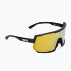 Fahrradbrille UVEX Sportstyle 235 P schwarz matt/gelb verspiegelt 53/3/032/2230