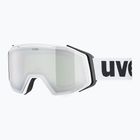 UVEX Skibrille Gravity FM weiß matt/verspiegelt silber klar grün