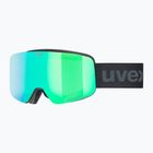 Skibrille Kinder UVEX Pwdr FM black matt/mirror green yellow clear