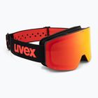 Skibrille Kinder UVEX Pwdr FM black matt/mirror red orange clear