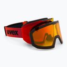 Skibrille UVEX Evidnt Attract + case black matt/mirror red orange clear