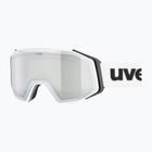 Skibrille UVEX Gravity FM white matt/mirror silver/green/clear