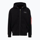 Herren Alpha Industries Back Print Zip Sweatshirt schwarz