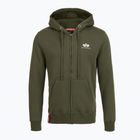 Herren Alpha Industries Basic Zip SL Sweatshirt dunkel oliv